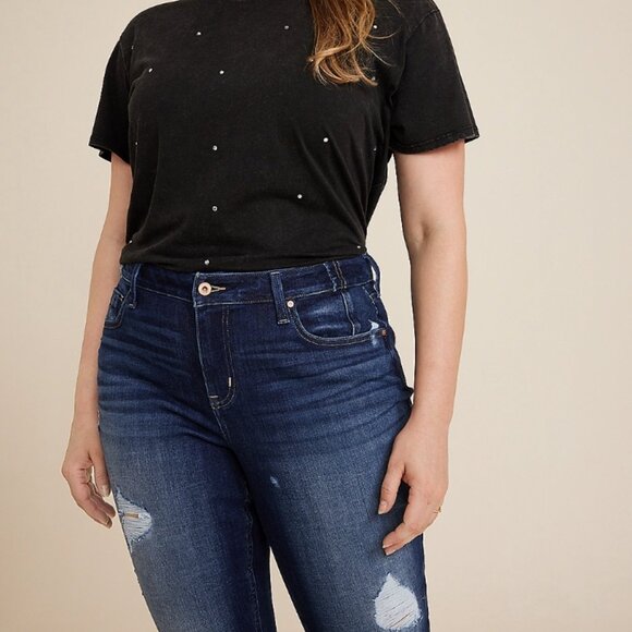 Plus Size edgely™ Curvy High Rise Ripped Super Skinny Jean - Picture 2 of 2